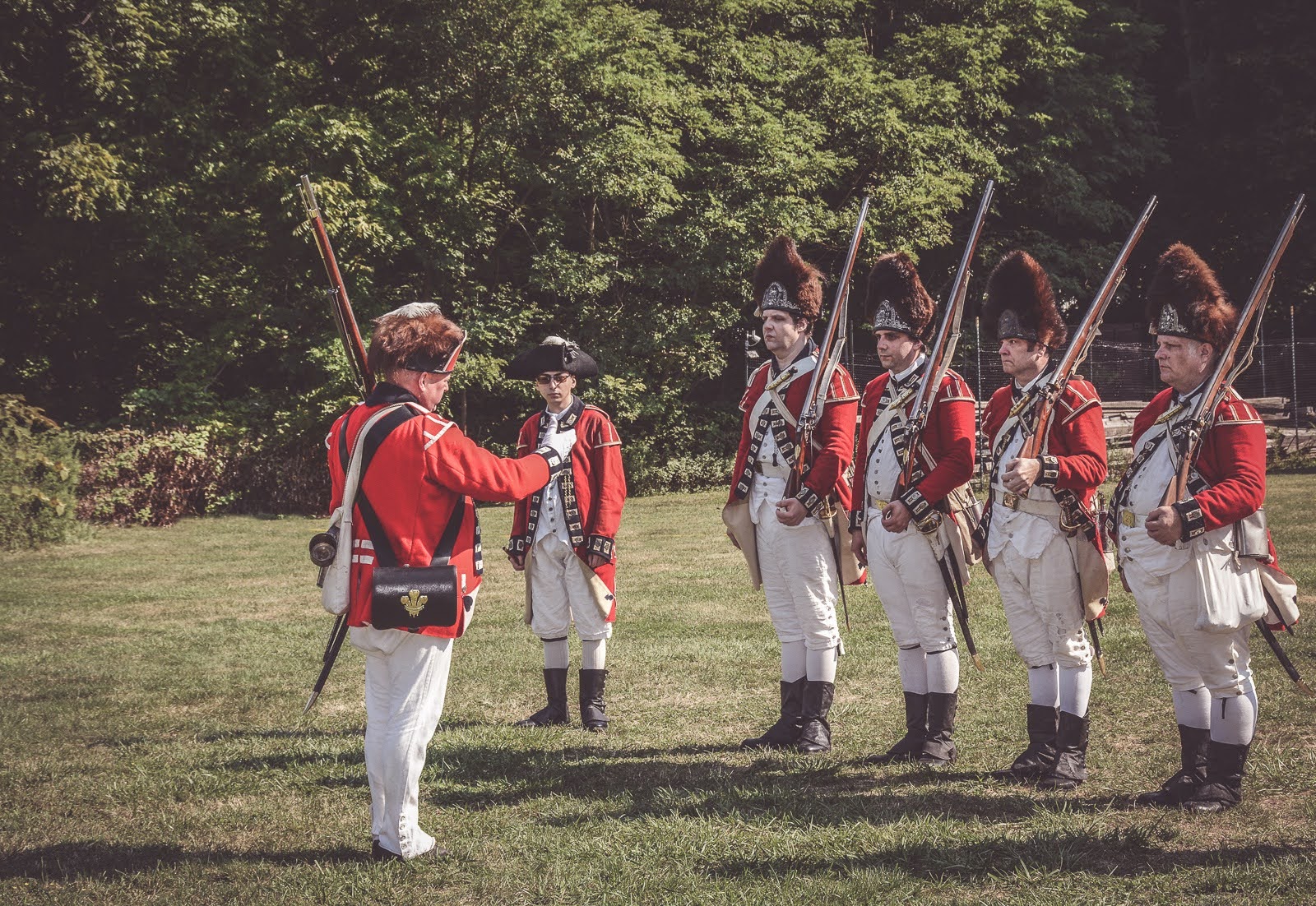 Civil War Soldiers dress in red military uniform